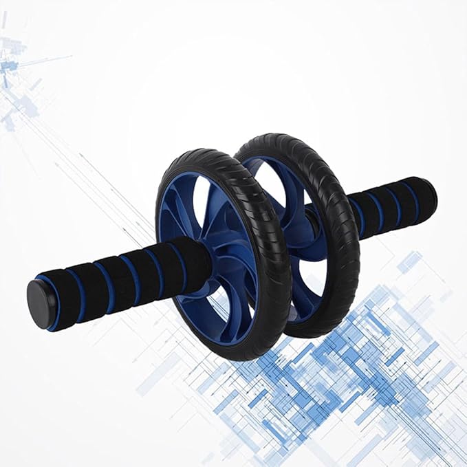Two-wheeled Ab Roller Fitness Equipment for Home Use, Blue Abdominal Exercise Wheel with Silent Operation, Core Strength Trainer for Weight Loss and Workout