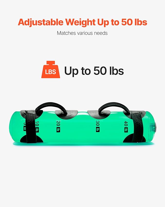 VEVOR Water Weights Aqua Bag, Large Aqua Bags for Workout, Adjustable Portable Stability Fitness & Full Body Exercise Equipment, for Strength Core and Balance Training, Home Gym Exercise, Clear
