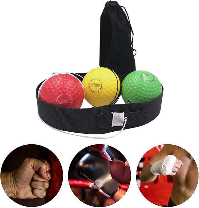Reflex Ball for Adults and Kids Boxing Training Set with Adjustable Headband and Balls, Equipment for Reaction and Punching Speed