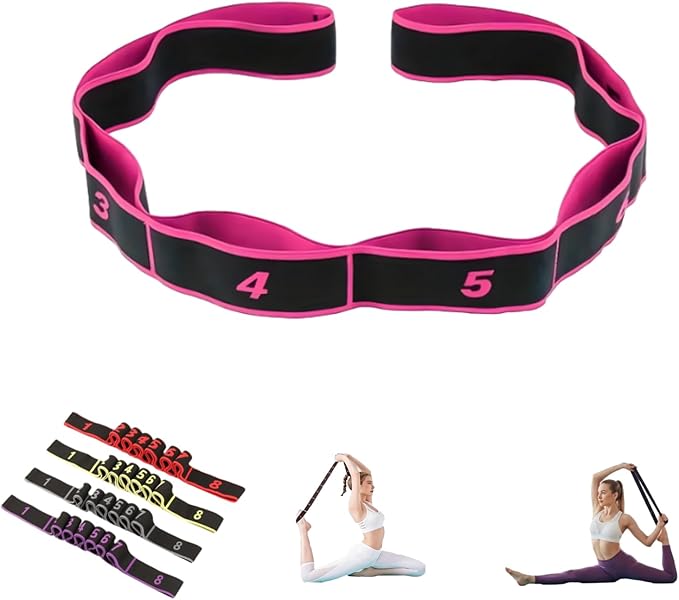Numbered Resistance Band, Fitness Resistance Bands with Handles, Multifunction Fitness Resistance Band, Elastic Loop Exercise Strap, Adjustable Bands for Full Body Stretching Shaping