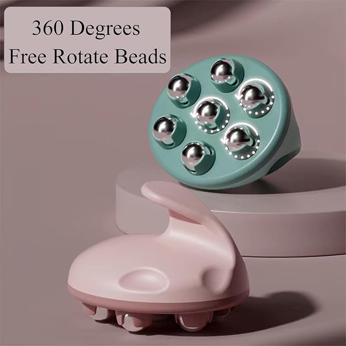 WMM Hand Held Massager, Full Body Massage Tool with Roller Ball Massager Manual 360-degree-roller for Muscle Back Neck Joint Foot Shoulder Leg Pain Relief with Portable Design