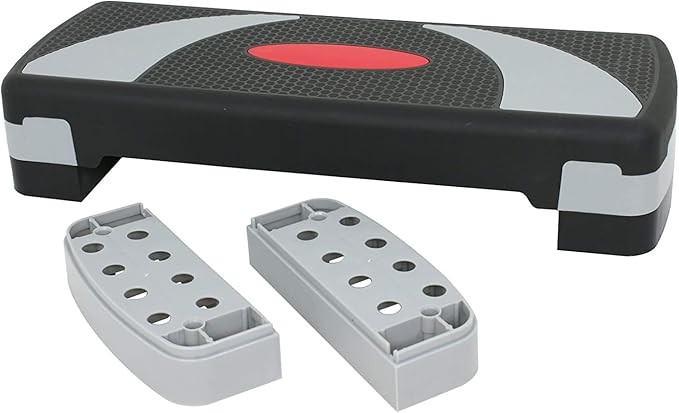 31" Aerobic Step Platform, Adjustable Height Exercise Workout Stepper, Stackable Risers Stepper for Exercise at Home Gym Workouts Fitness Equipment