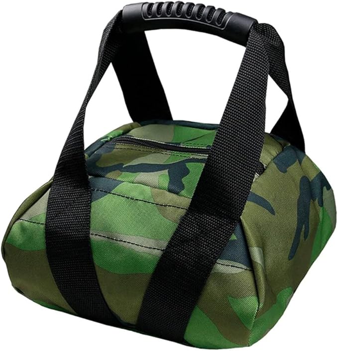 Camouflage Weightlifting Training Sandbag Kettlebell Sandbag, Adjustable Canvas Soft Sand Bag with Handles, Weightlifting Dumbbell for Home Training Fitness Yoga Workout