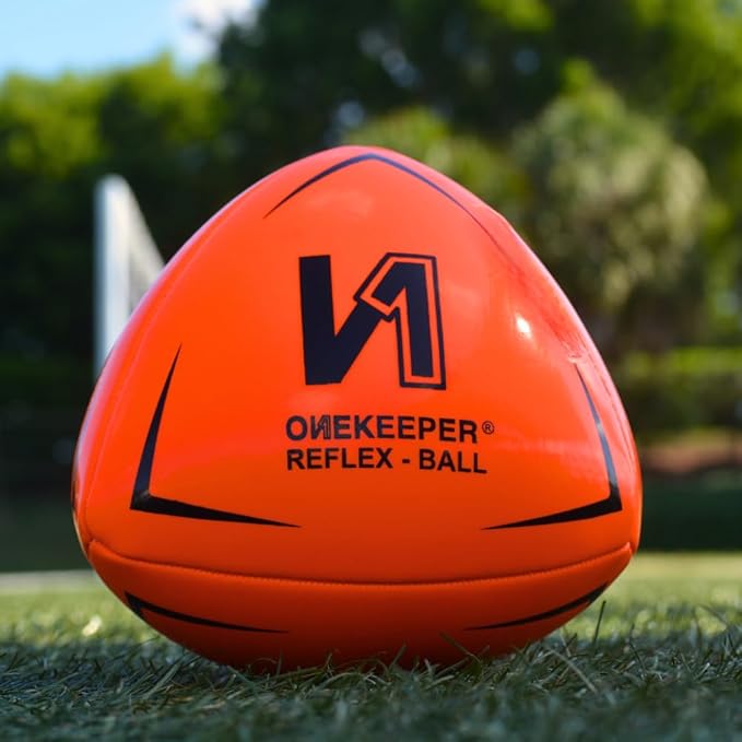 ONEKEEPER Soccer Reflex & Reaction Ball - White, Orange, Blue, Pink, and Fluo Yellow, Agility and Coordination Training for Kids and Juniors (Pump Not Included)