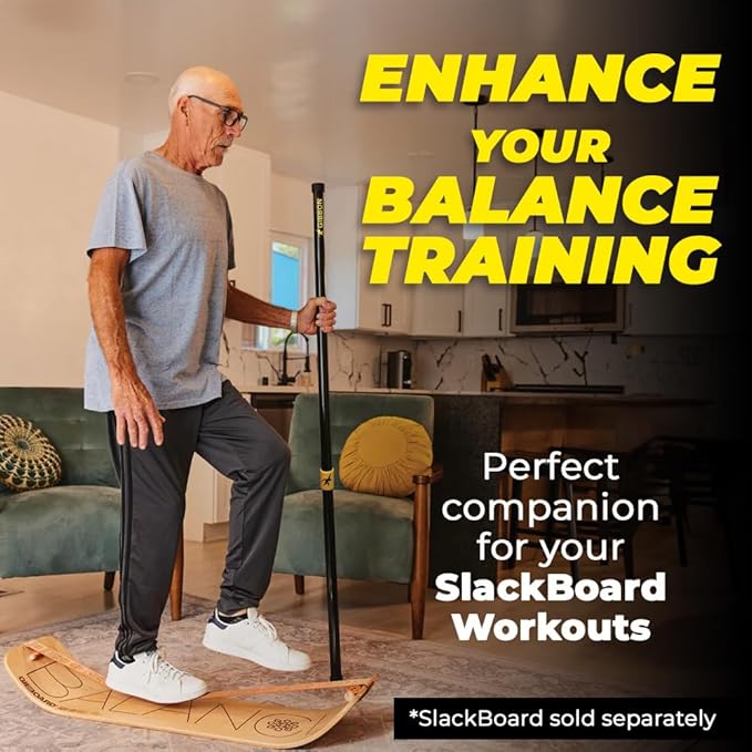 GIBBON SlackBoard Accessories, 3 Options: Slack Board Stand Display Rack, Standing Pole 60” to Assist Balance Training, or 52 Exercise Cards Deck for Fitness Workouts with SlackBoard GiBoard