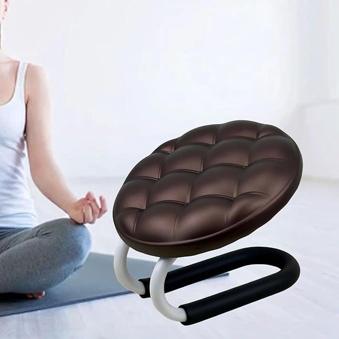 Kneeling Meditation Stool, Meditation Bench Gift Ergonomic Comfortable Lightweight Seat Prayer Stool for Studio, Prayer Women, Brown