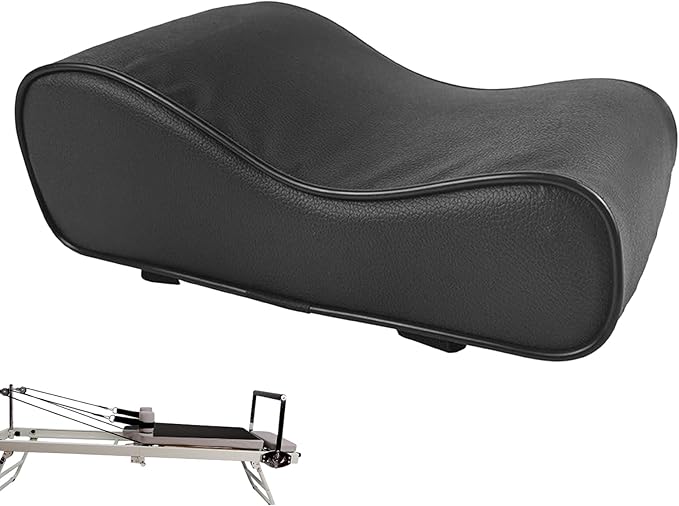 Pilates Head Cushion, Pilate Head and Neck Support Pillow, Black PU Leather Cushion for Pilates Reformer Accessories, Assist Headrest Neck Reformers Support for Home Gym Sports