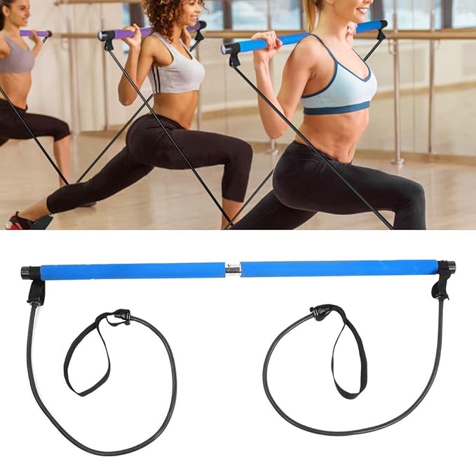 Pilates Rod Kit, Portable Exercise Fitness Equipment, Portable Multifunction Gym Workouts Stick, Multifunction Workout Equipment, for Toning Muscle, Leg, Butt and Full Body