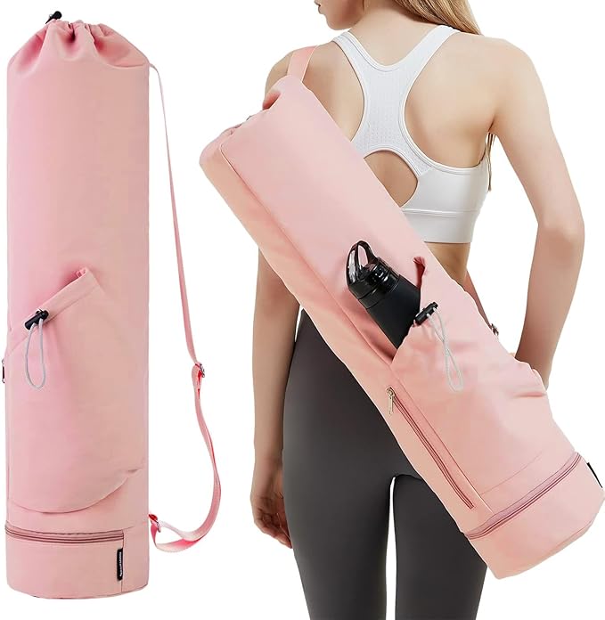PUXING Yoga Mat Bag Yoga Mat Carrier Bag with Water Bottle Pocket and Bottom Wet Pocket Waterproof Yoga Mat Carry Bag Multi-Functional Storage Bag for Women Men