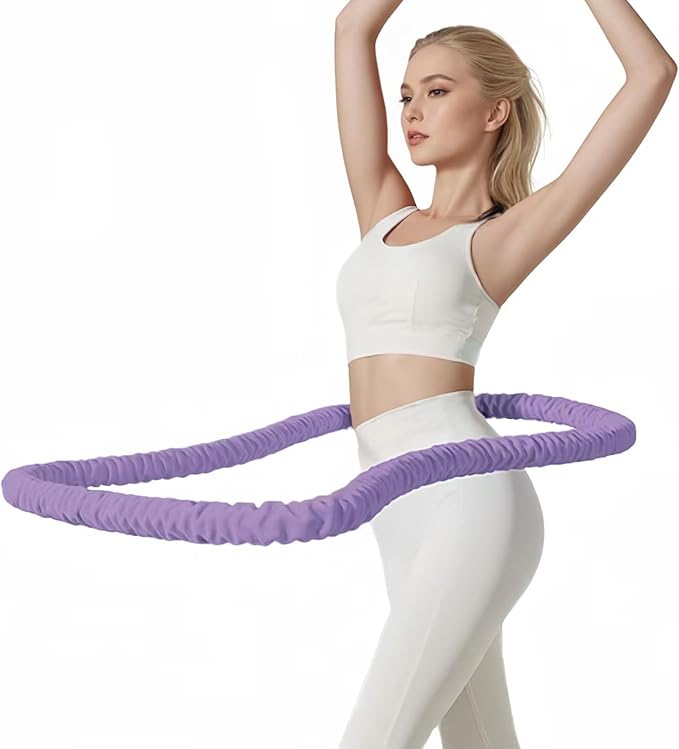 3 lbs Soft Weighted Hoop for Adults -Fold Gentle Fat Burning and Waist Toning, Pinch-Proof Design,Soft Material Won't Irritate Skin， Perfect for Home/Travel/Postpartum Recovery