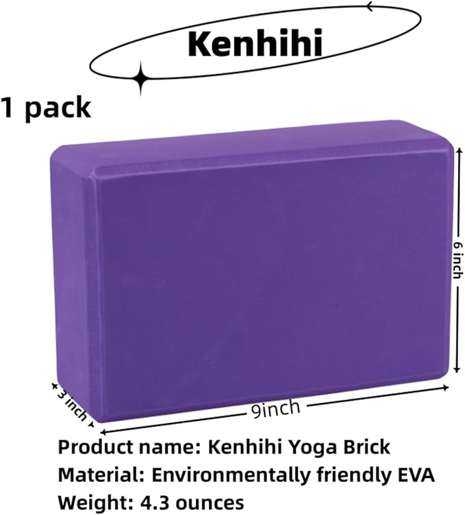 Yoga Block - Unsupported Latex Eva foam - Soft non slip surface with bevel for yoga, pilates, meditation - Yoga accessories for stability, balance and deep stretching