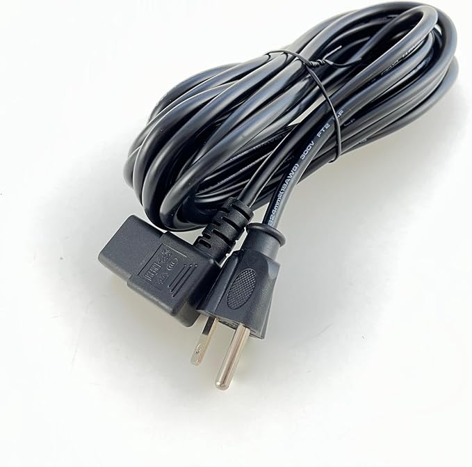 [UL Listed] OMNIHIL Extra Long 15FT L-Shaped C13 Power Cord Compatible with Vibration Platform Plate Whole Body Exercise Fitness Massager Machine Slim
