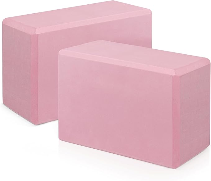 Yoga Blocks 2 Pack 9x6x3 Inches, Sturdy Foam Yoga Block, Premium EVA, Non Slip High Density for Pilates Meditation, Stretching and Toning