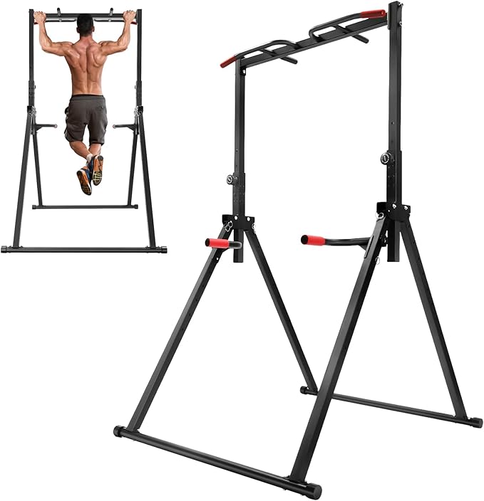 Power Tower Pull Up Bar Station Pull Up Bar Free Standing Multi-Function Adjustable Height Dip Station for Gym Workout Strength Training Fitness Home Gym Equipment Max 440 LBS