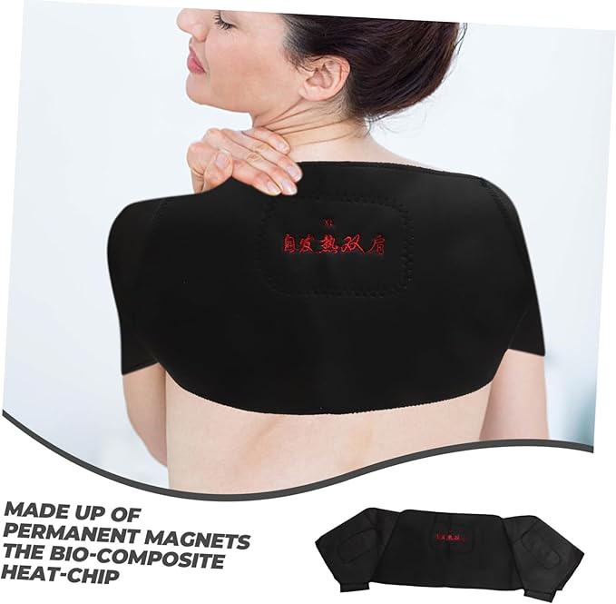 Magnetic Therapy Self-Heating Shoulder Pad Belt for Pain Relief and Support Black Thermal Compression Brace for Men Women for Sports and Recovery