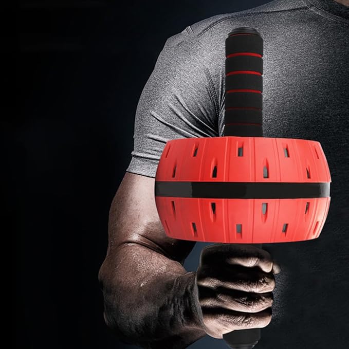 Kichvoe Ab Roller Wheel with Knee Pad Red Exercise Roller for Abdominal Muscle Training for Home and Gym Core Workouts