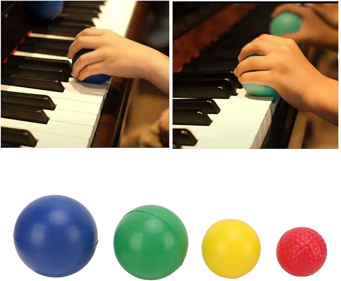 Piano Finger Hand Shape Training Ball, Grip Training Ball for Children, Finger Wrist Corrector Finger Ball (4pcs)
