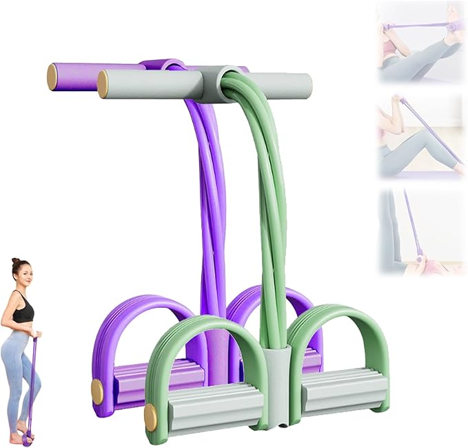 Fashion Puller Exercise, 8 Tube Pedal Resistance Device, 21 Fitness Resistance Bands-4 Tube Pedal Ankle Puller,Detachable and Adjustable Pedal Resistance Device, Unisex