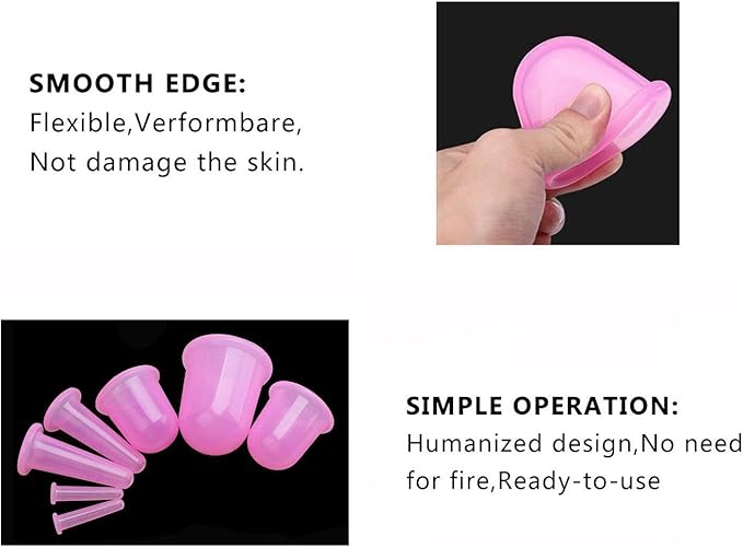 Cupping Therapy Sets 7Pcs Silicone Anti Cellulite Cup Vacuum Suction Massage Cups Facial Cupping Sets Body and Face Massager for Adults Home Use
