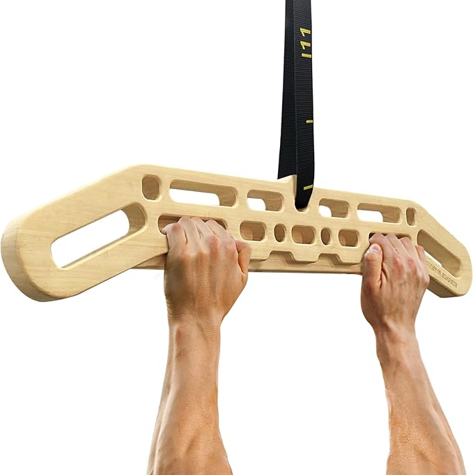 POWER GUIDANCE Wooden Hangboard, Portable Climbing Training Board, Enhances Finger Grip Strength for Indoor and Outdoor Use