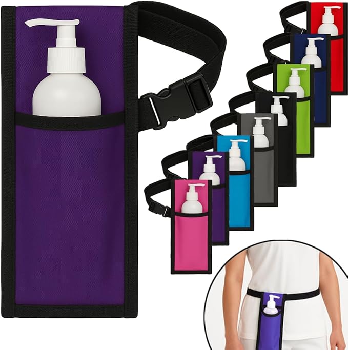 Royal Massage Oil Bottle Holster with Adjustable Strap – Hands-Free Waist or Shoulder Pouch for Therapists – Fits Most Pump Bottles – 8 Color Options - Bottle Not Included (Purple)