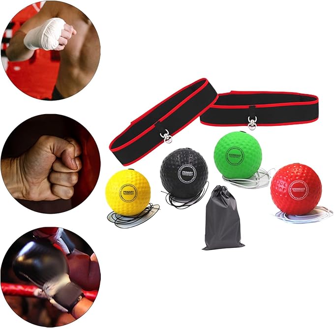 2Pack Boxing Reflex Balls, Boxing Ball Headband Set,Reflex Punching Ball Boxing Equipment Improve Speed and Hand-Eye Coordination for Men, Kids Boxing Equipment