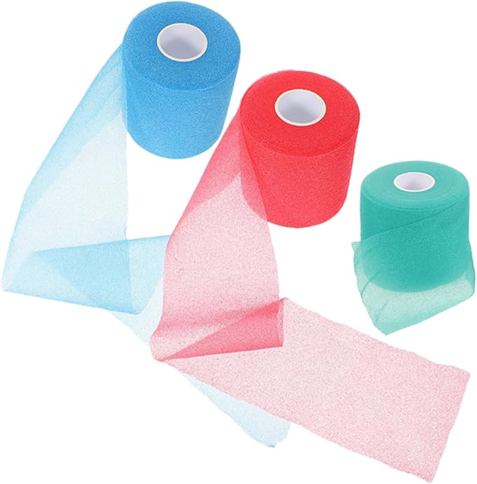 3 Rolls of Elastic Sports Tape Breathable Athletic Wraps for Joint Protection Sponge Padding for Shock Absorption for Football Badminton and Outdoor Training