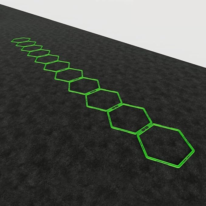 Power Systems Hex Agility Rings, Ladder, Hurdle Set All in One - Use Indoors or Outdoors for Speed & Skill Training