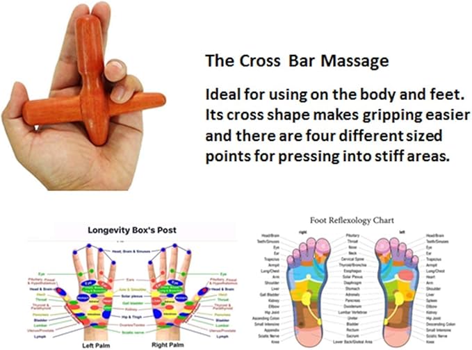 Reflexology Traditional Wooden Thai Massager Tools Full Body Foot Stick Hook Back Spa Face Gua Sha Therapy Trigger Point Massage Tool Relieve Shoulder Pain Wood (Set of Foot & Hand Therapy)