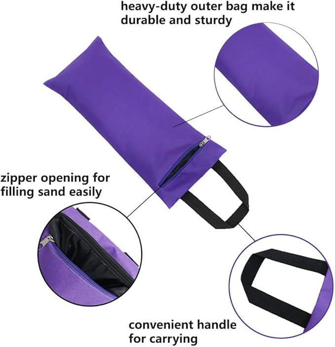 GOGO Yoga Sandbag for Workout Fitness, Unfilled Sand Bag with Waterproof Inner Bag, 16 x 7 Inch