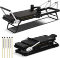 Foldable Pilates Reformer for Home Use, Portable Pilates Machine Reformer with Adjustable Resistance, Springs and Cords, Compact, Lightweight, Perfect for Home Gym, Maximum Load 400 LBS