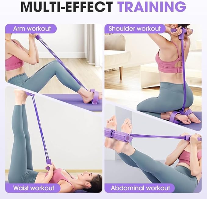 3 in 1 Resistance Bands with Handles, 8 Tube Pedal Resistance Device-Detachable and Adjustable, Fashion Puller Exercise, Multifunction Tension Rope for Strength Training