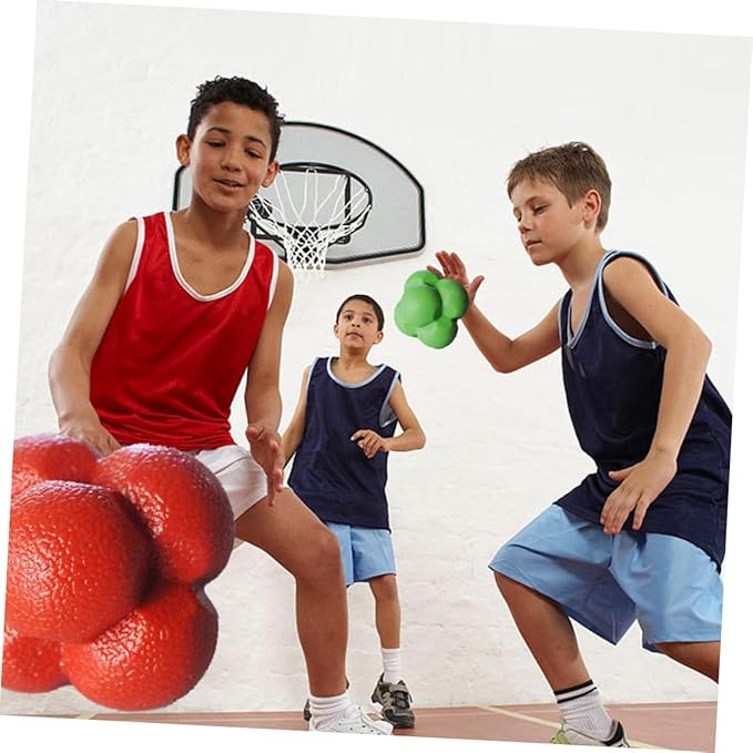3pcs Hexagonal Reaction Balls for Agility Training Fitness Agile Balls for Hand Eye Coordination Reflex Improvement and Home Workout Equipment Random Color
