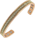 Earth Therapy Elegant Design Magnetic Field Copper Bracelets with Ultra Strength Magnets - Unisex - Adjustable