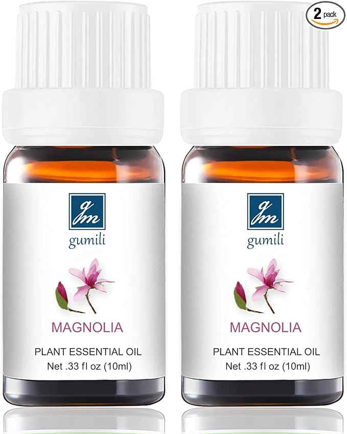 Magnolia Essential Oil - Pure Natural Fragrance for Aromatherapy, Perfume Making, Candles, Soap, Room Spray, Diffuser Blends - Organic, 10mL Undiluted - Pack of 2