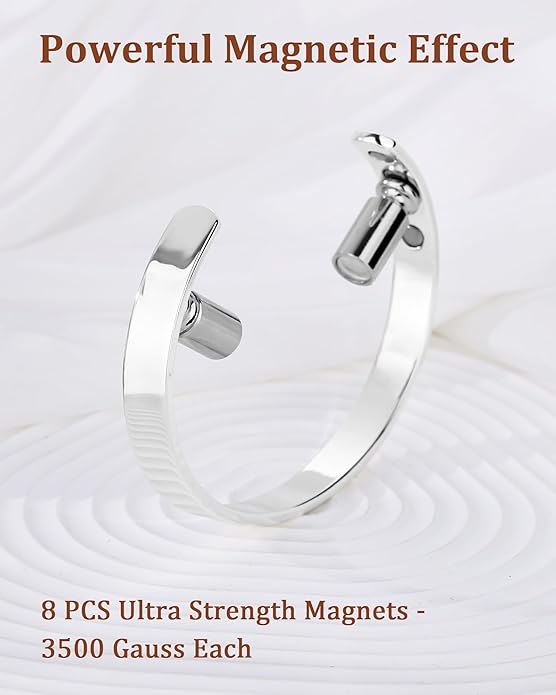 BioMag 2Pcs 99.99% Copper Bracelet for Women, Adjustable Magnetic Bracelets Bangle Cuff with 3500 Gauss Magnets, Jewelry Gift