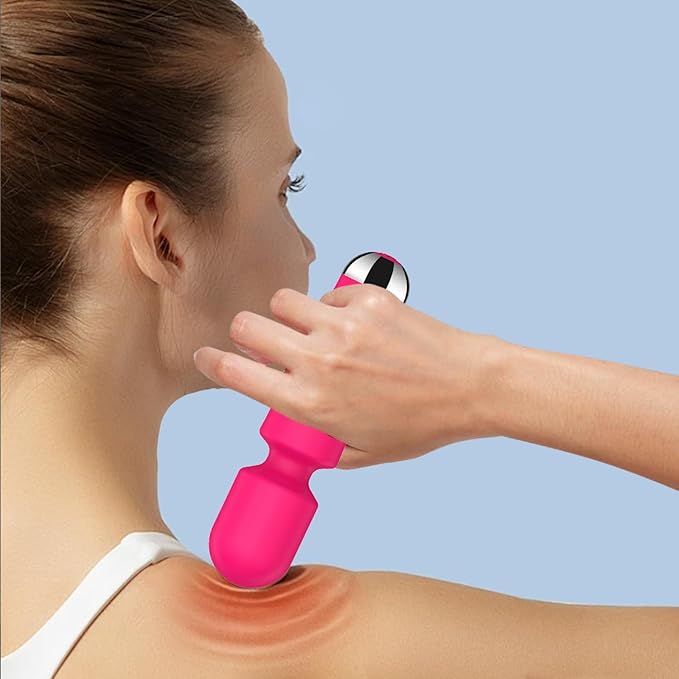 Portable Cordless Body Muscle Massager Multiple Speeds and Modes Neck Relief Waterproof (Rose)