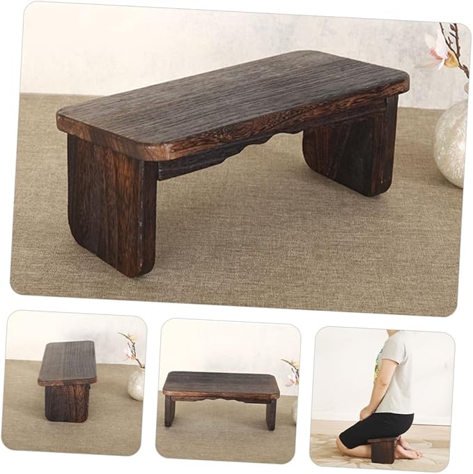 Wooden Meditation Bench for Yoga Headstand Small Stool Zen Stool for Adults