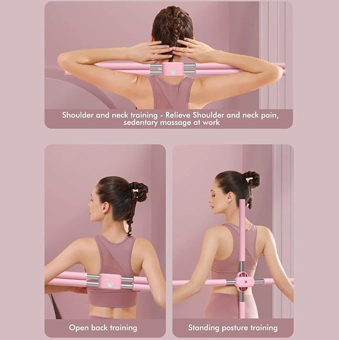Posture Corrector, Yoga Sticks Stretching Tool, Humpback Correction Stick Yoga Open Back, Retractable Design Posture Trainer Corrector Fitness for Adult and Child,Blue