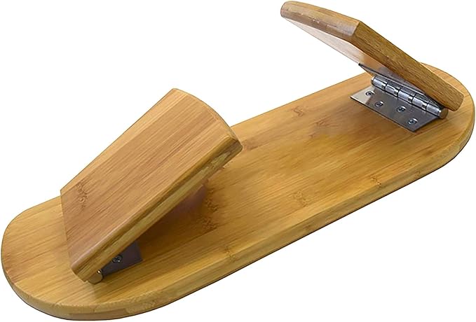 Bamboo Kneeling Meditation Bench, Locking Magnetic Hinges & Free Black Canvas Carry Bag, Folding Portable Design for Outdoor use & Travel