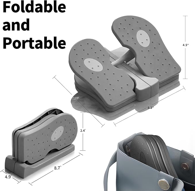 Mini Foldable Leg Exerciser | Portable Foot Pedal Exercise Machine | Under Desk Stepper for Leg Muscle Training, Leg Circulation & Home Office Use