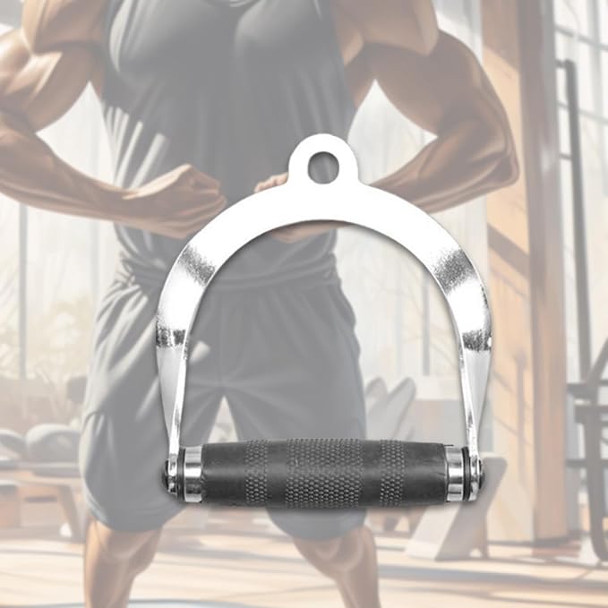 pistro LAT Pulldown Handle Attachment for Cable Machine, 6.69x5.91 Inch Triceps Strength Training Attachment with Non-Slip Grip for Home Gym Equipment