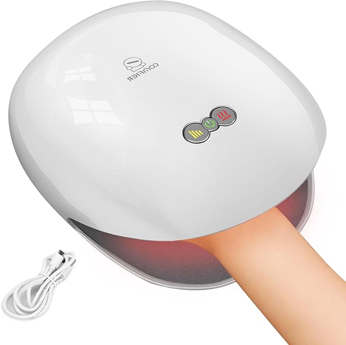 COMFIER Hand Massager for Arthritis and Carpal Tunnel,Wireless Hand Massager with Heat & Compression,3 Levels Heating,Rechargeable Massager Machine,Christmas Gifts for Women
