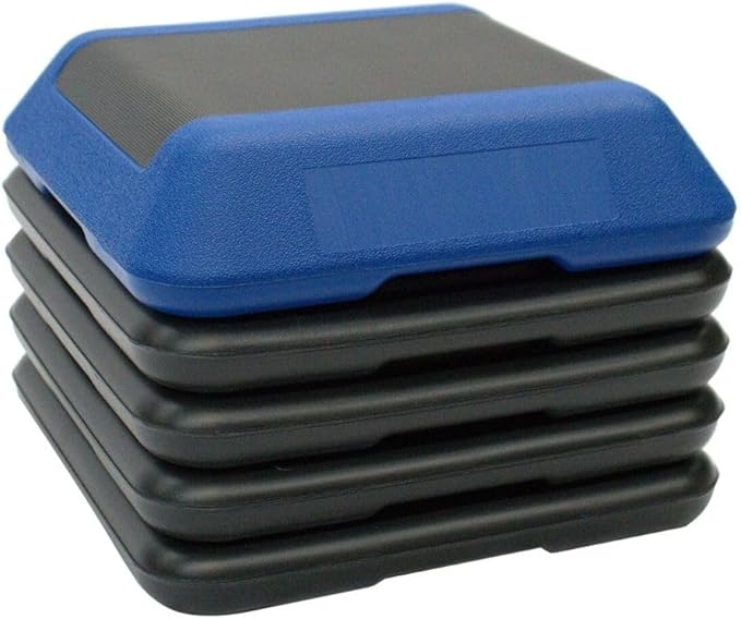 Gronk Fitness Adjustable Exercise Step Platform with 4–12" Stackable Risers | 16"x16" Aerobic Stepper Platform for Home Gym Workouts, HIIT, Step Aerobics, Cardio & Strength Training