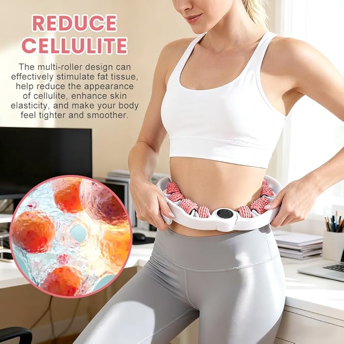 Cellulite Massage Tool, Lymphatic Drainage Cellulite Remover for Legs, Anti-Cellulite Massager with Detachable Roller Handles for Thighs, Legs & Buttocks(Color:Pink)