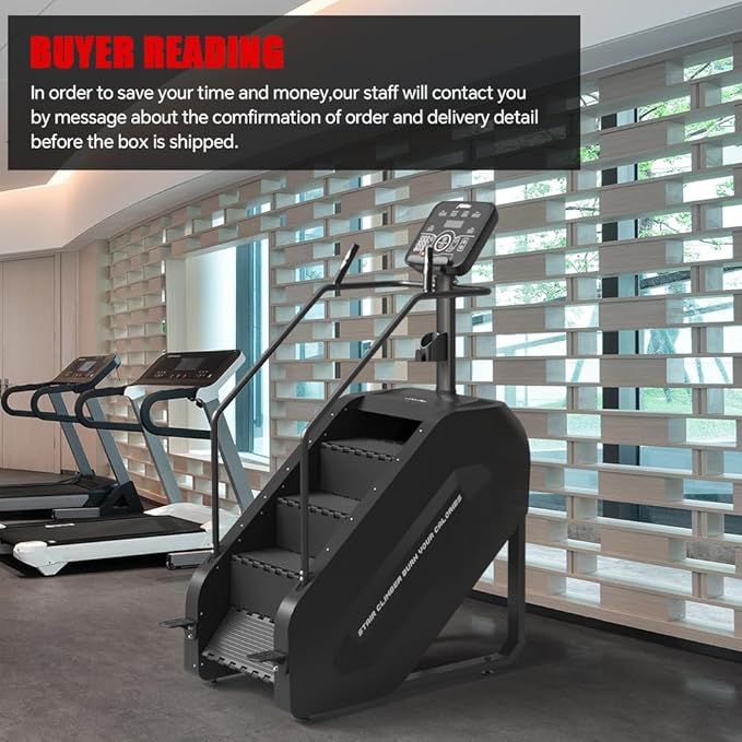 Stair Climber with LED Screen, Commercial Grade Stepmill Exercise Machine, 15 Speed Levels Stair Climber Stepping Machine for Cardio and Lower Body Workouts, 660LBS, 15-164 Steps/Minute