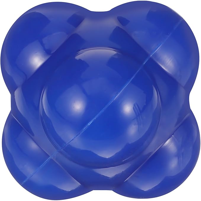 Hexagonal Silicone Reaction Ball Agile Training Fitness Ball 68mm Large Blue for Speed and Agility Sports Exercise Home Workout