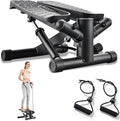 Steppers for Exercise at Home, Mini Stepper with Resistance Bands for Full Body Workout, Portable Stair Stepper for Home, Smooth and Quiet, Stepper Machine with LCD Monitor