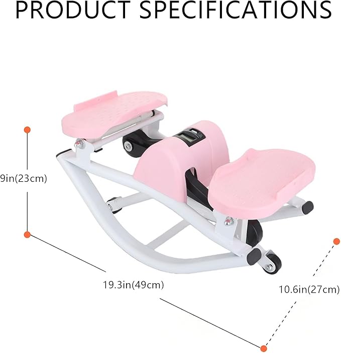 Rock Stepper Step Side-to-Side Lateral Rocking Fitness Stepper with Digital Monitor/Resistance Bands Machine for Home Workout