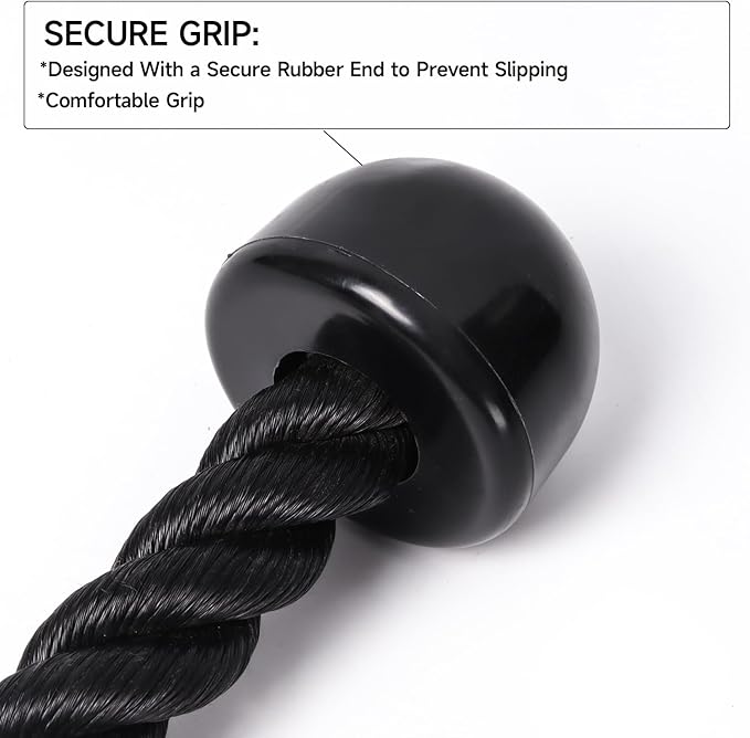 GSE Tricep Rope, Heavy Duty Tricep Pull Down Cable Machine Attachment, Strength Training Exercise Equipment for Home Gym (Single/Dual Available)